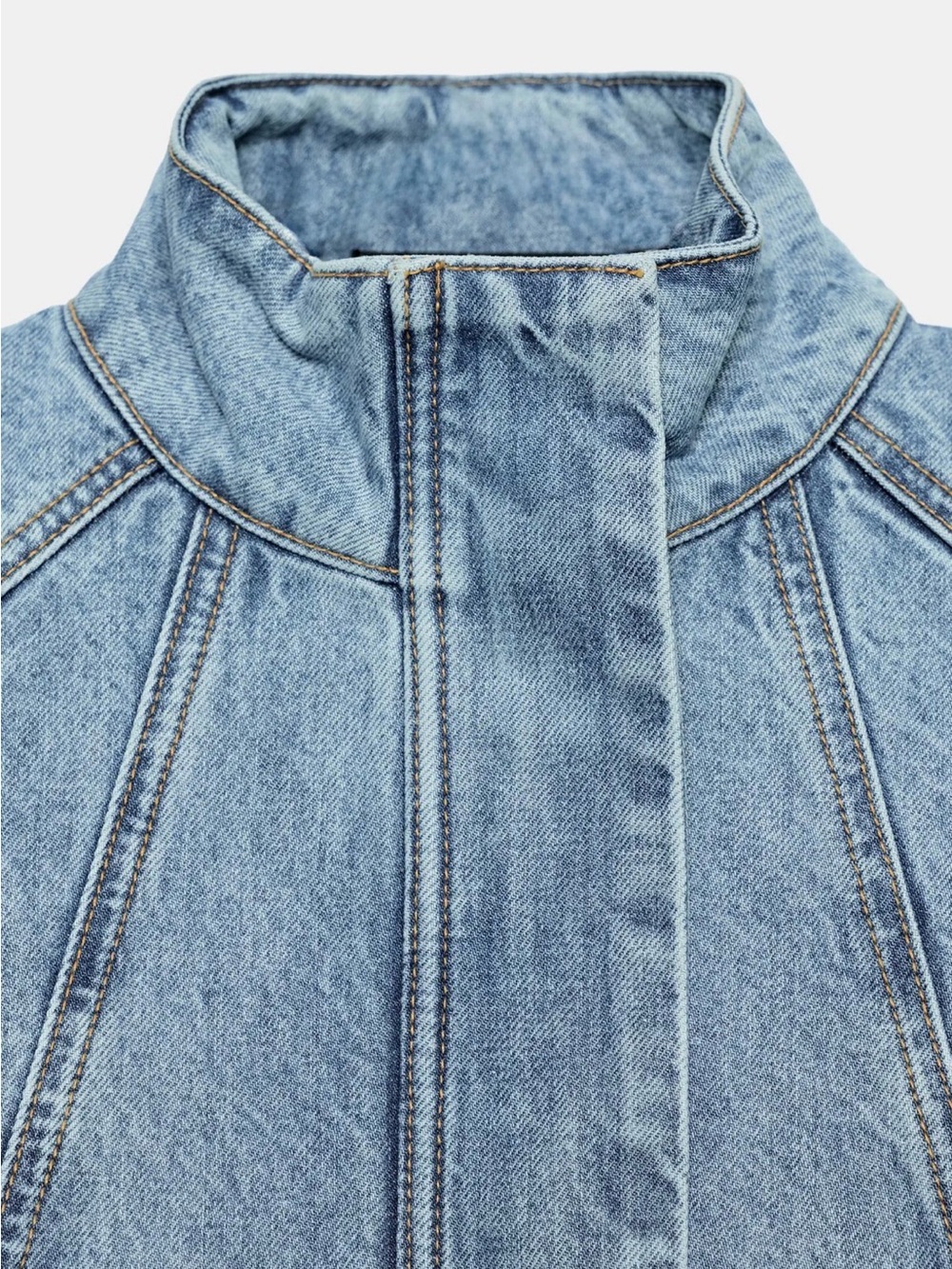 NWT ZARA Z1975 HIGH NECK DENIM BOMBER JACKET SIZE M - Picture 8 of 9